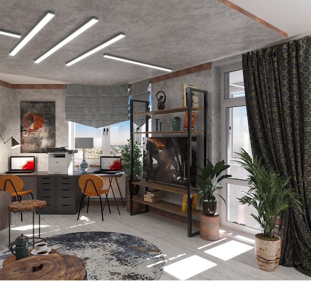 Eclectic apartment with loft motives