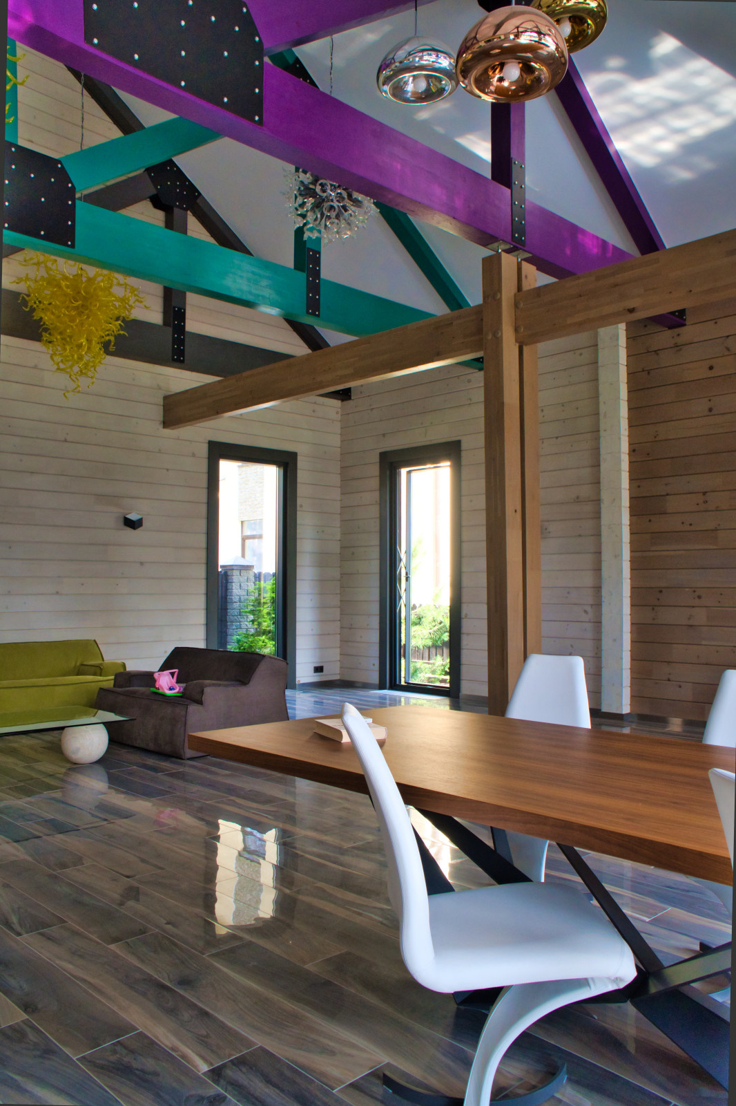 Одноэтажный загородный дом с вторым светом