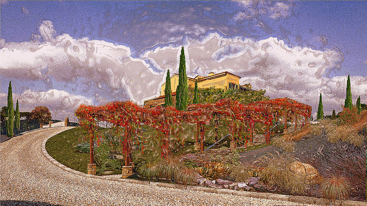Эскизы. Сложный рельеф. Усадьба в стиле прованс
