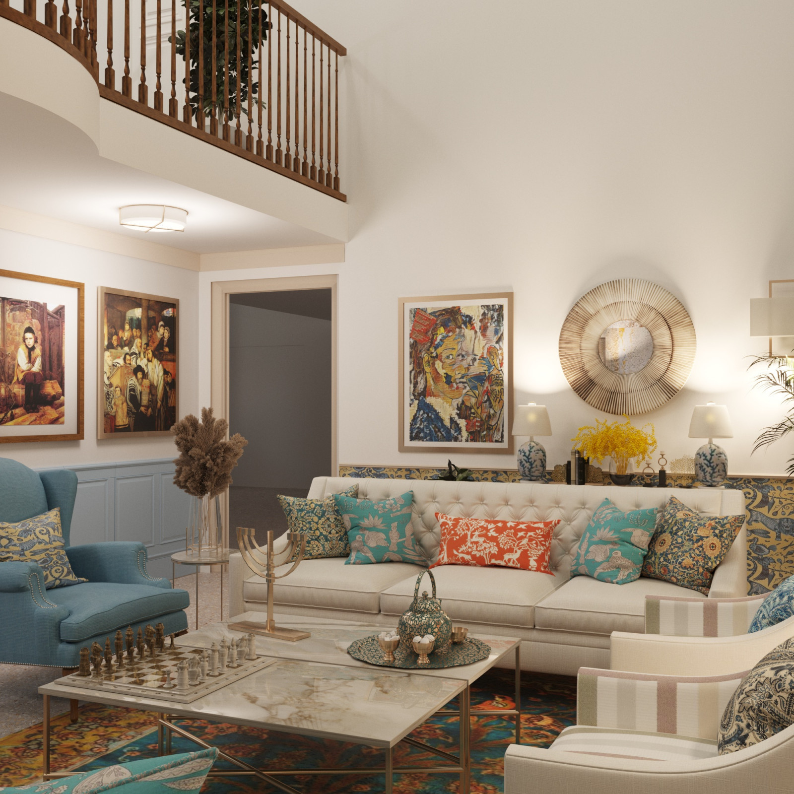 Traditional house with oriental accents