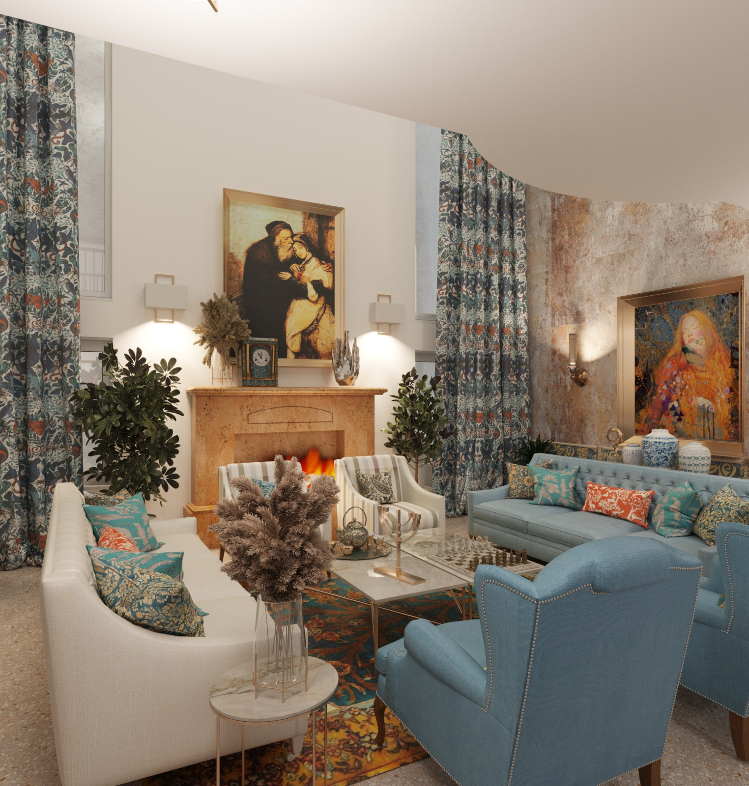 Traditional house with oriental accents