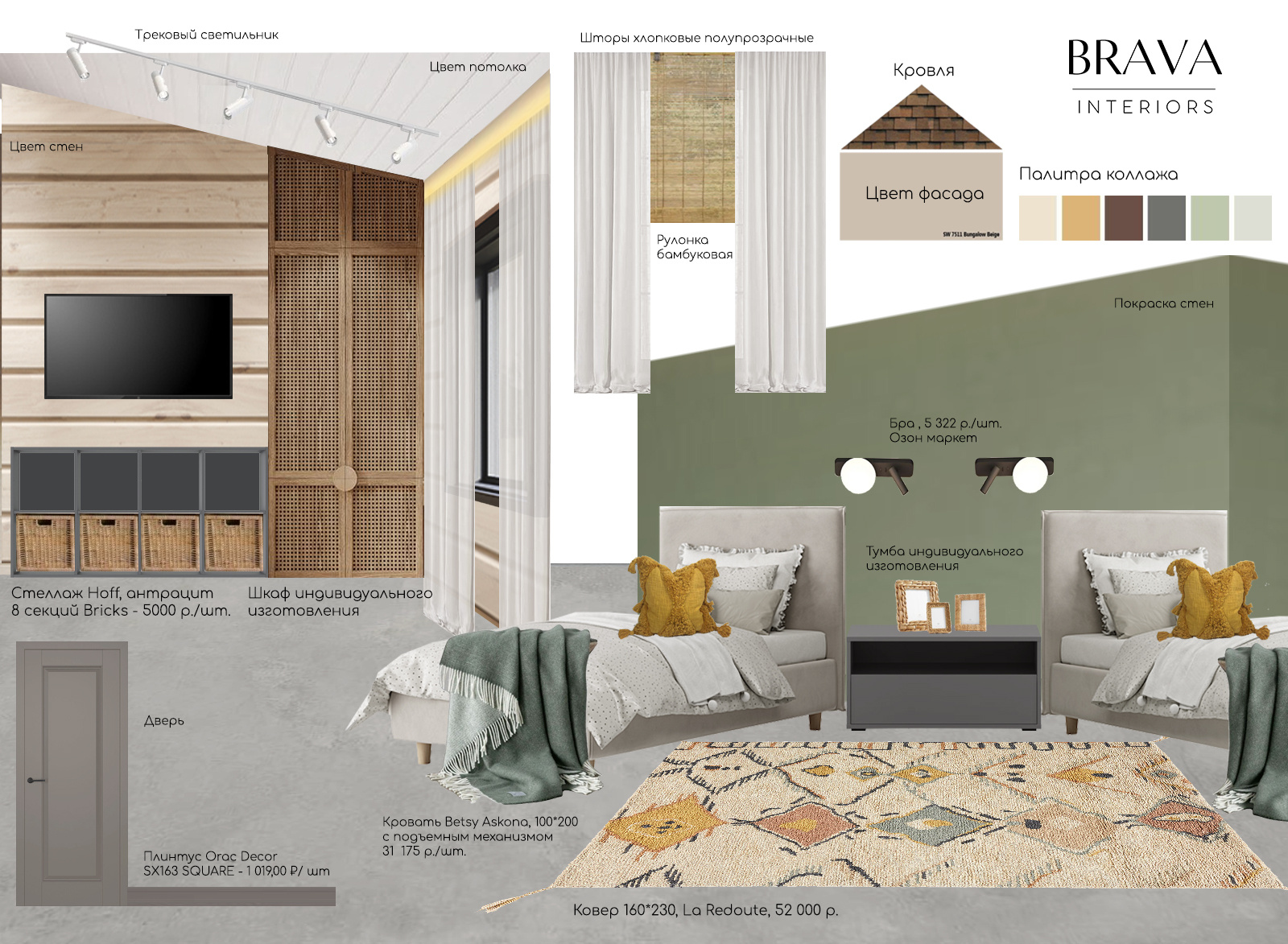 Коллаж дома, совместная работа с Ксенией Ковалевой для Bravo Interiors