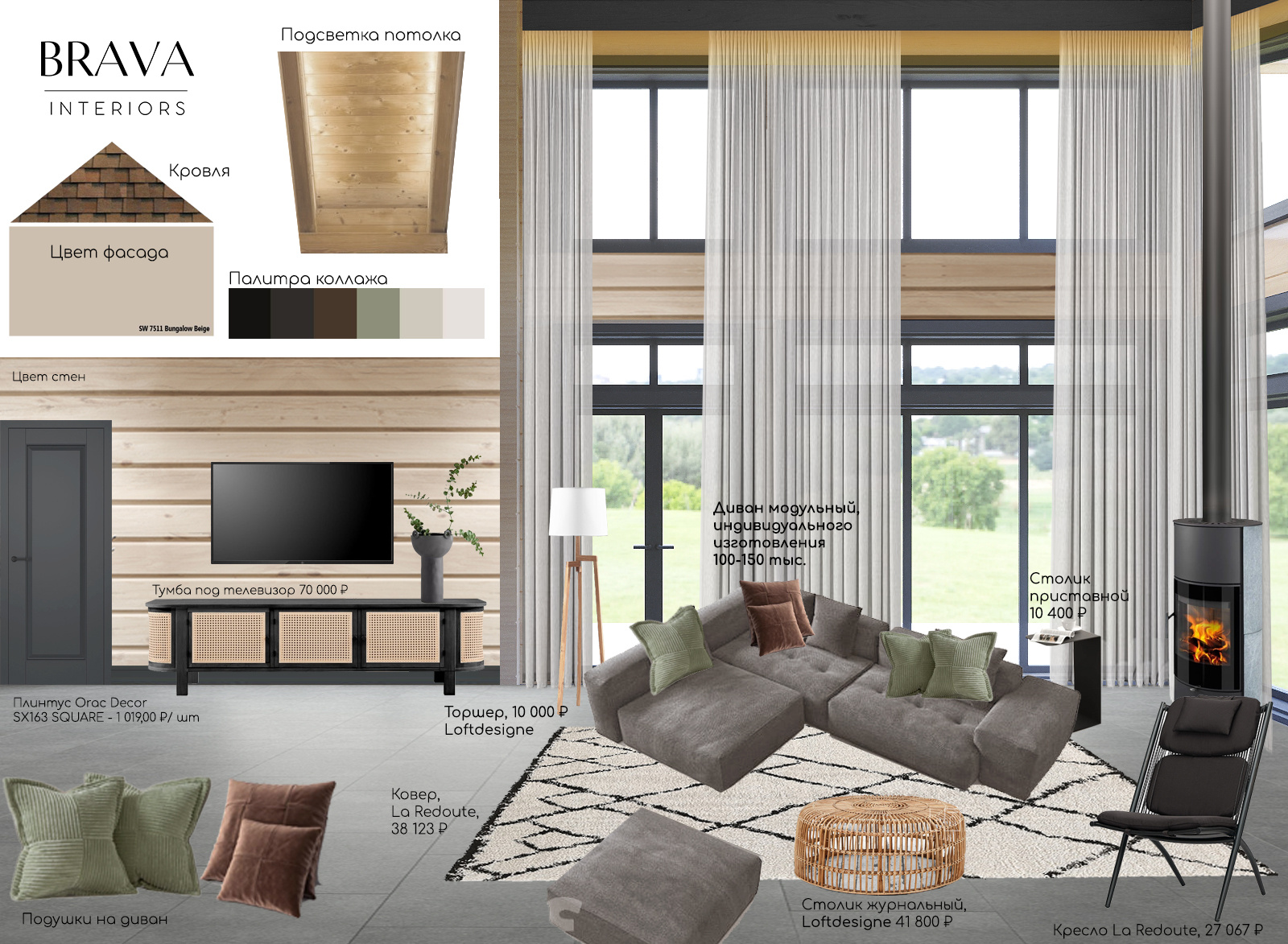 Коллаж дома, совместная работа с Ксенией Ковалевой для Bravo Interiors