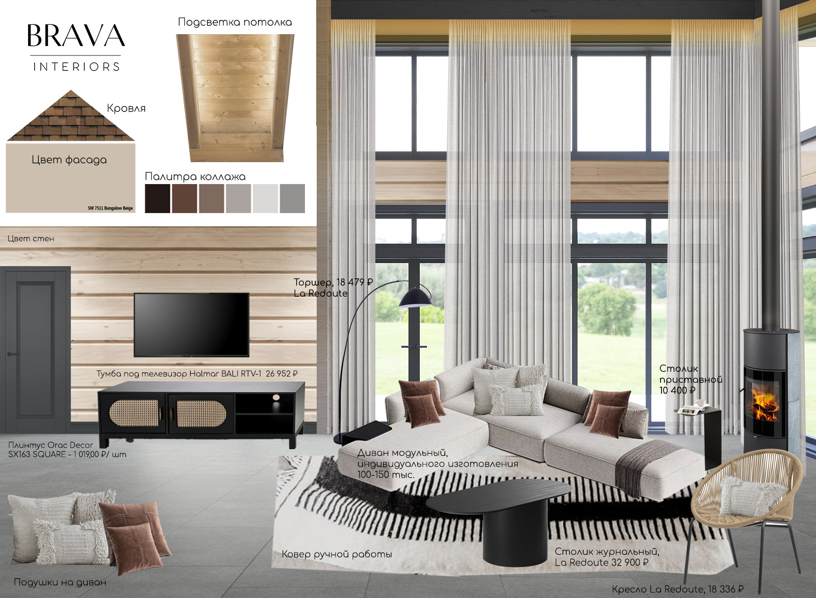 Коллаж дома, совместная работа с Ксенией Ковалевой для Bravo Interiors