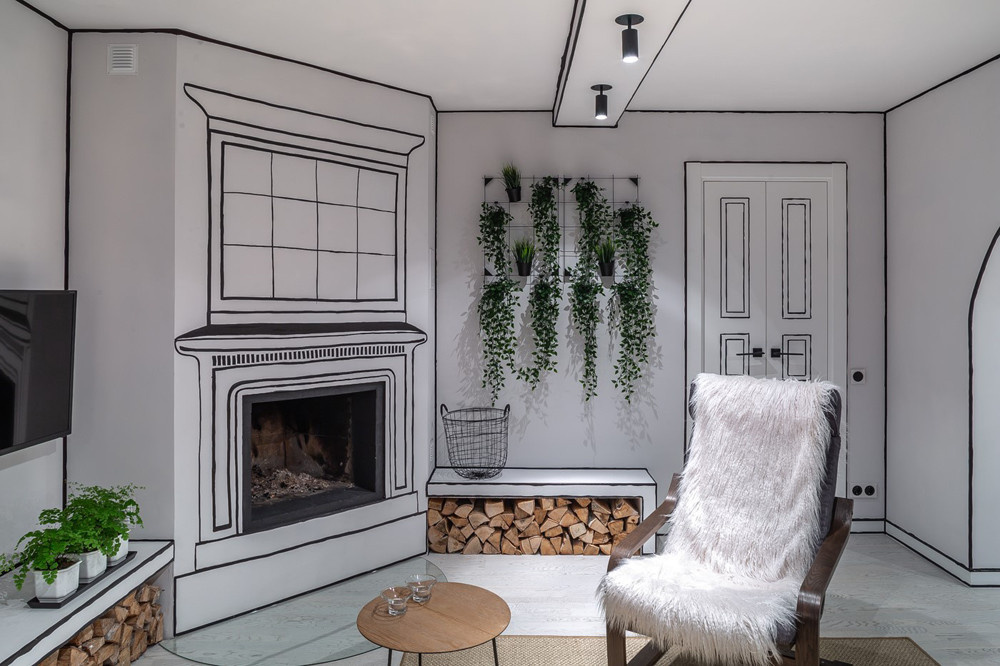 Проект недели: Черно-белая гостиная, как эскиз для будущей жизни