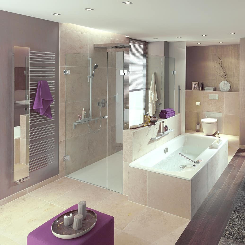 Душевые ограждения на фурнитуре MWE без стабилизационных штанг