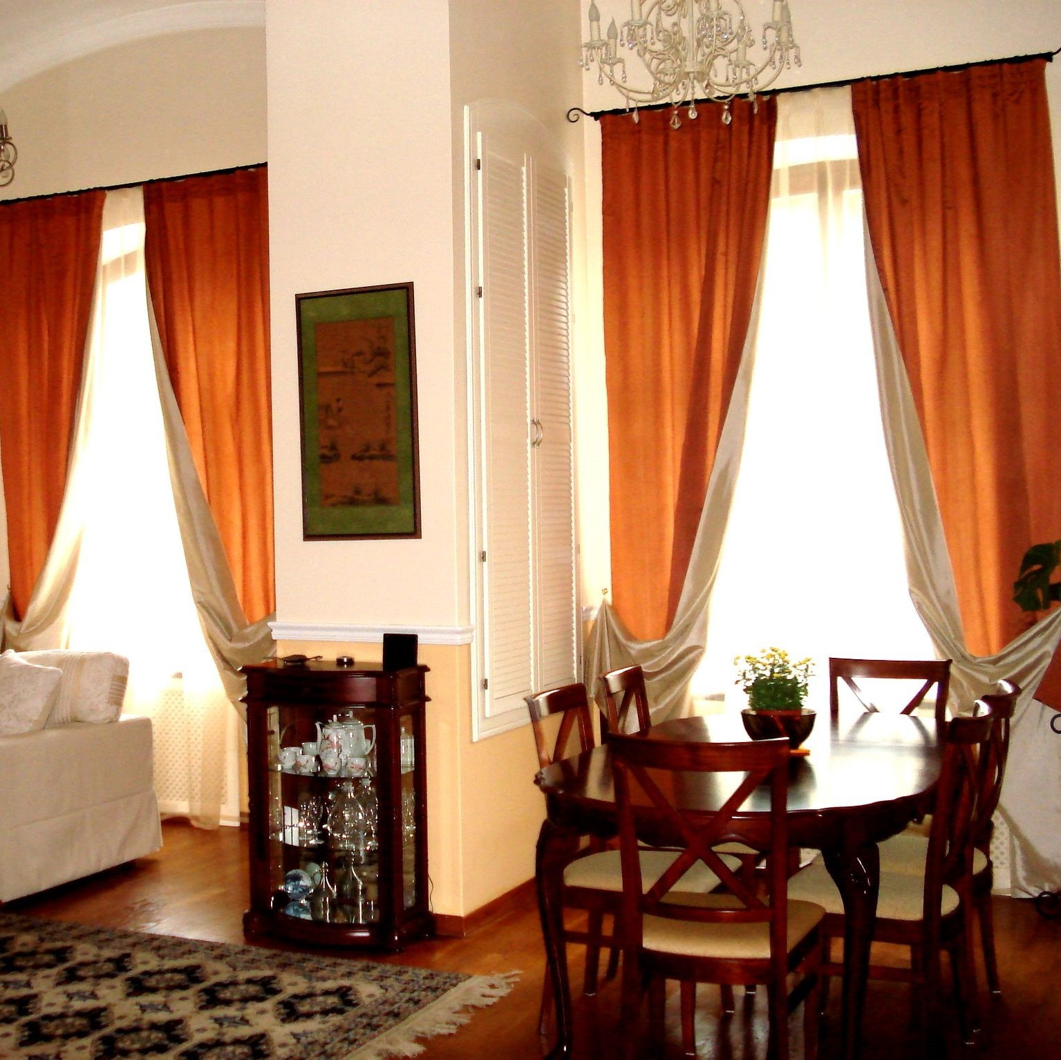 Шторы для гостиной в ретро стиле