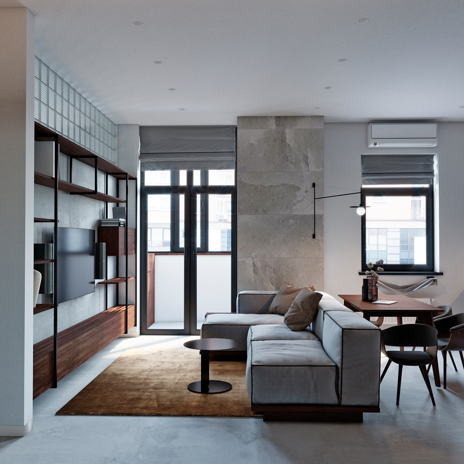 Glass in grey
