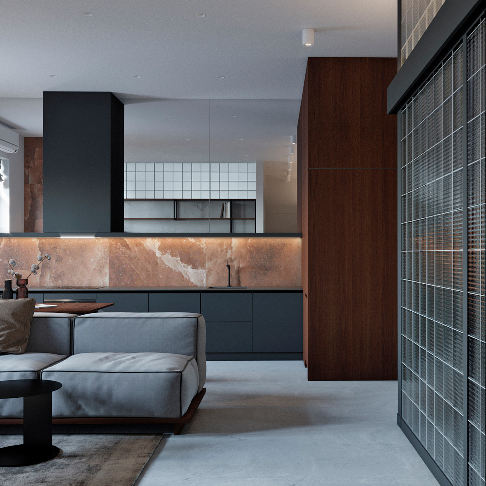 Glass in grey