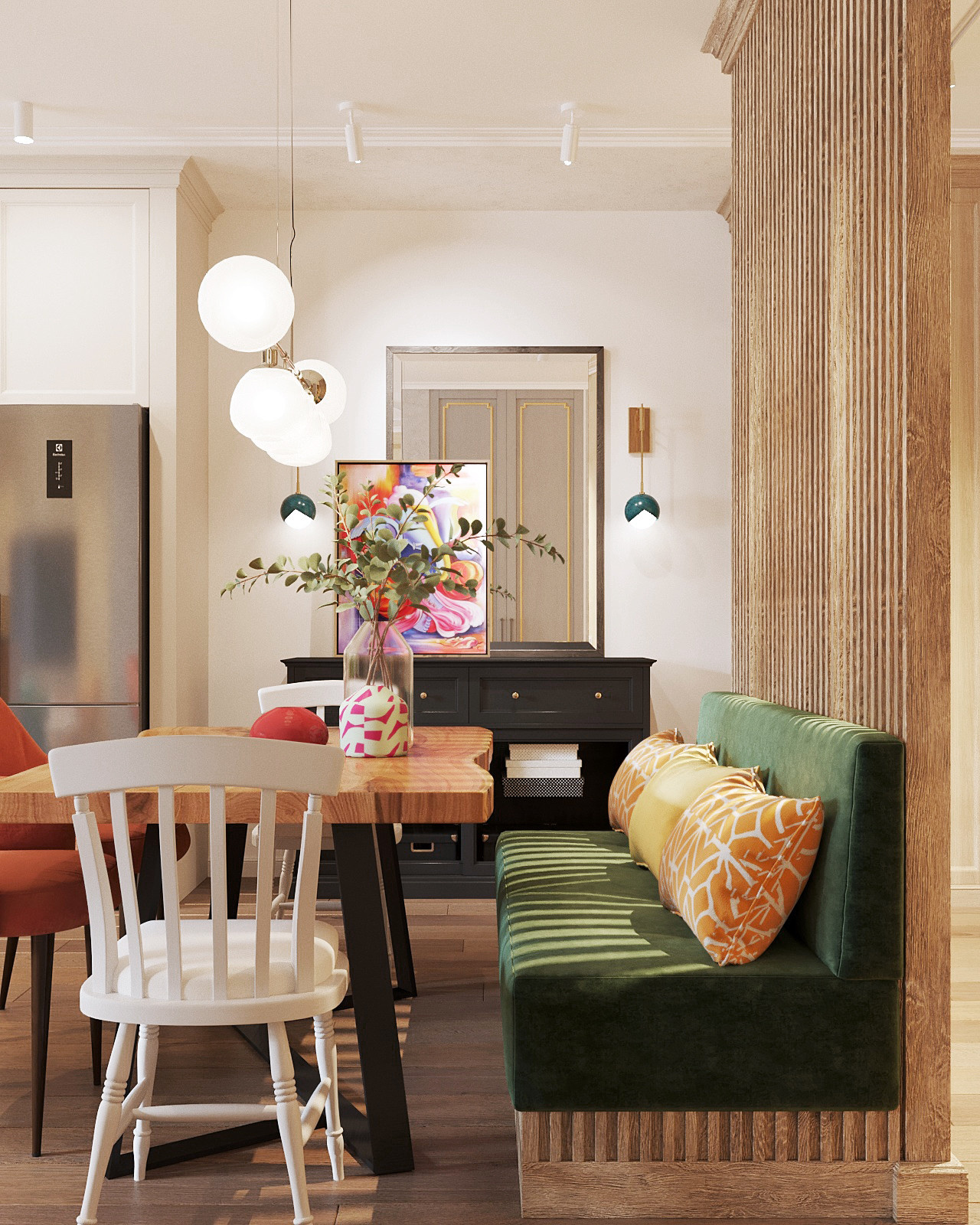 Яркая эклектика для молодой семьи