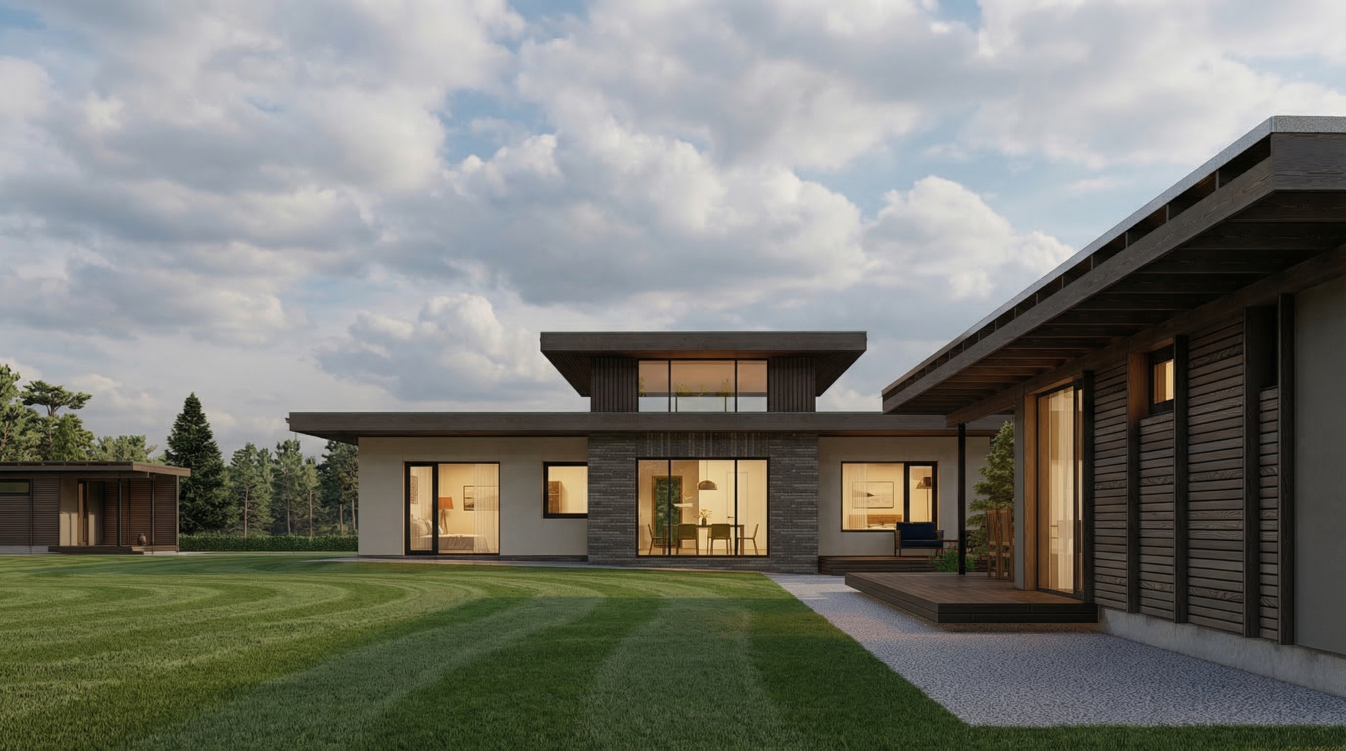 Обложка проекта: Одноэтажный дом и баня в поселке Лесные Моркваши