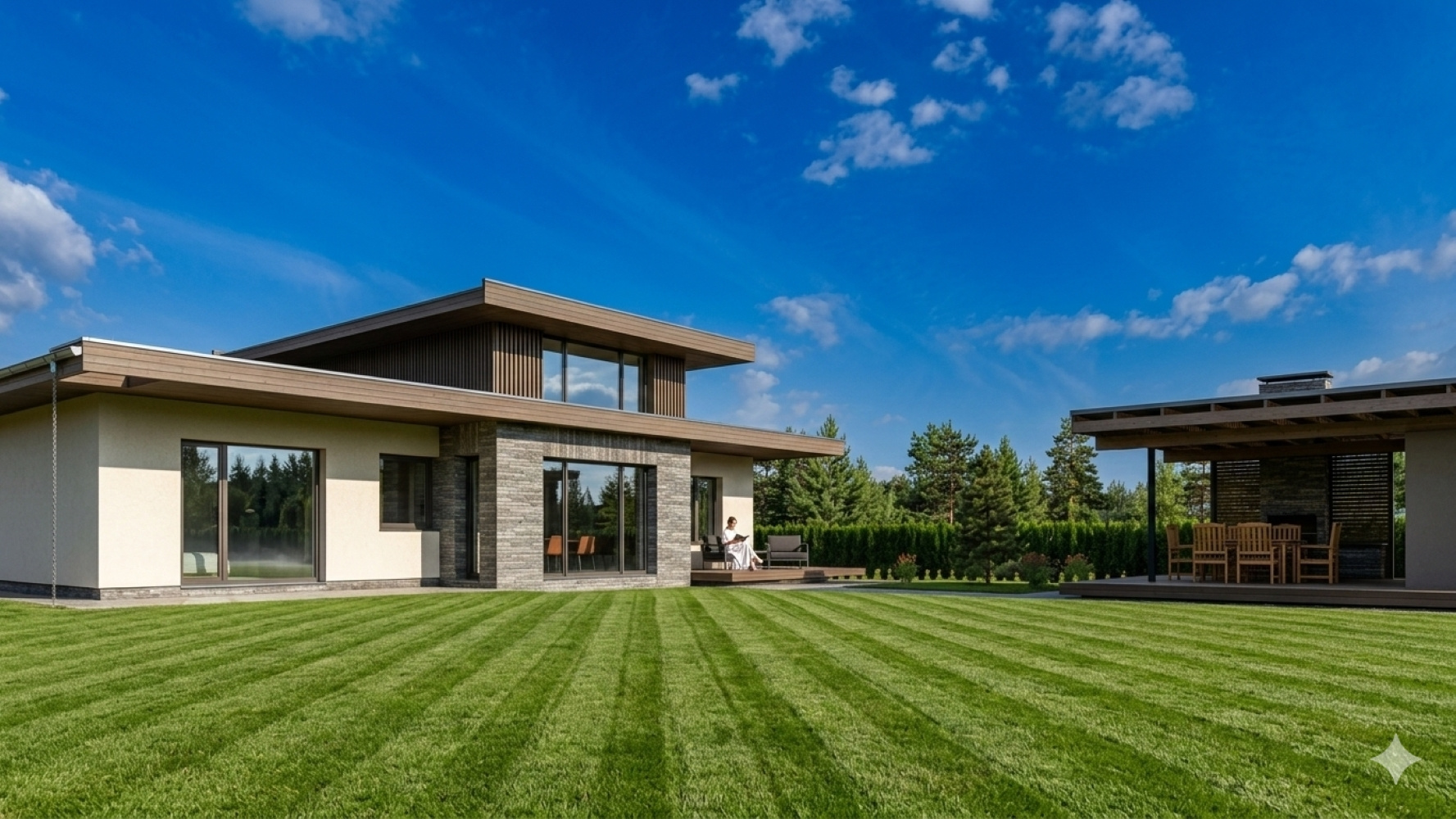 Одноэтажный дом и баня в поселке Лесные Моркваши