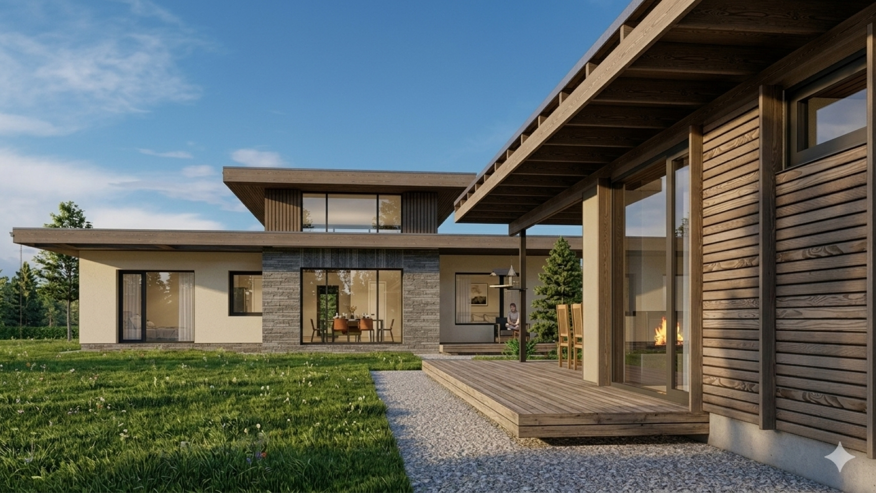 Одноэтажный дом и баня в поселке Лесные Моркваши