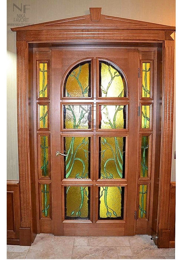Wooden arc door | Wooden door with vitrage