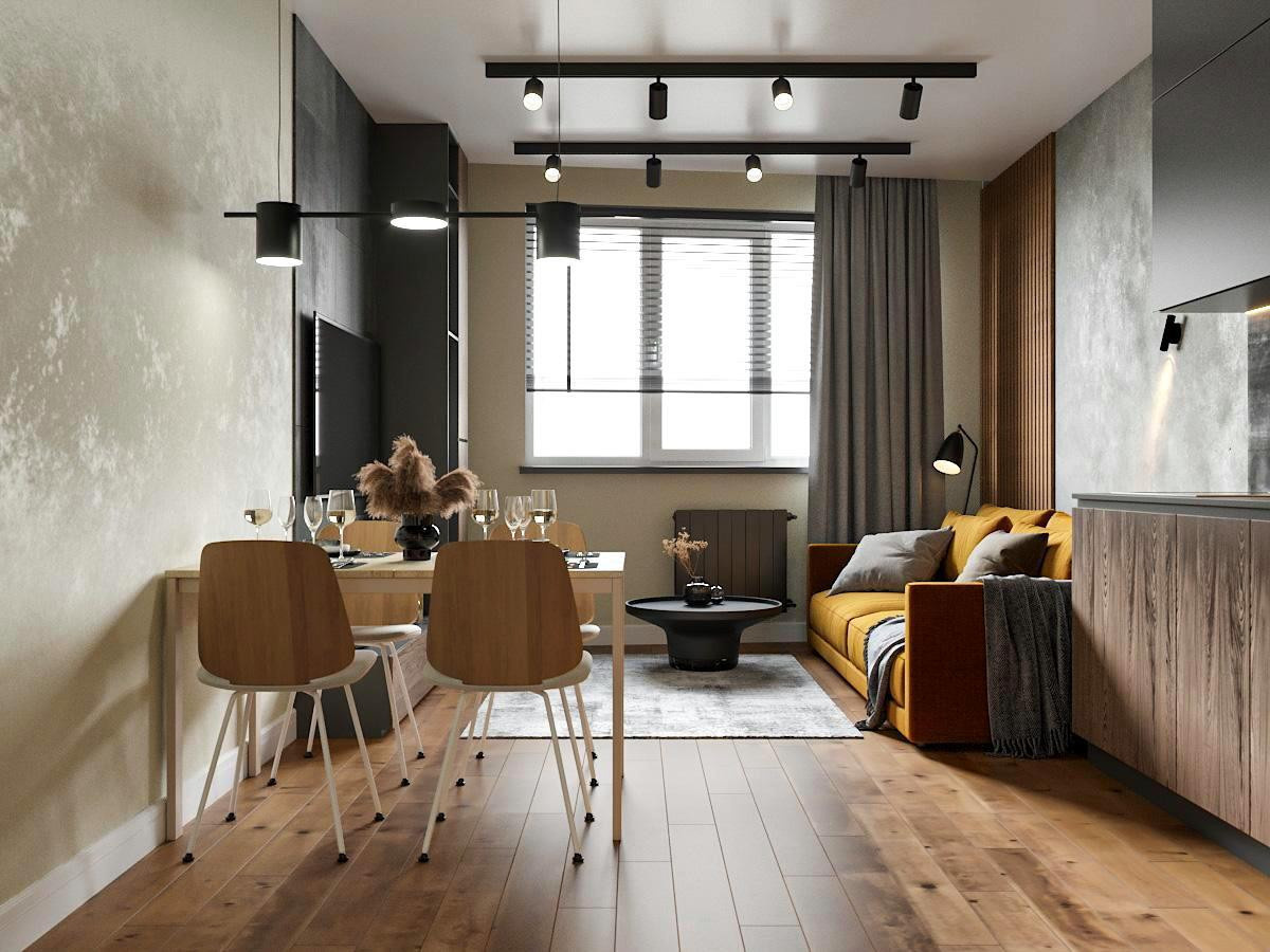 Кухня-гостиная в квартире 70 кв.м.