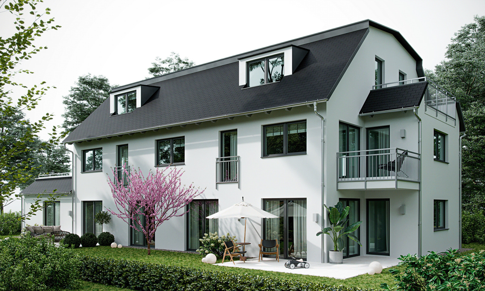 Neubau eines MFH mit 6 WE und eines Doppelhauses