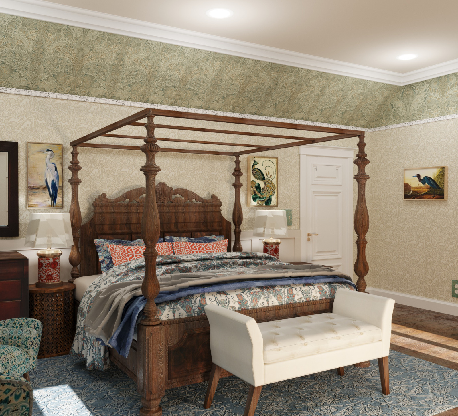 A bedroom in Staten Island in traditional style