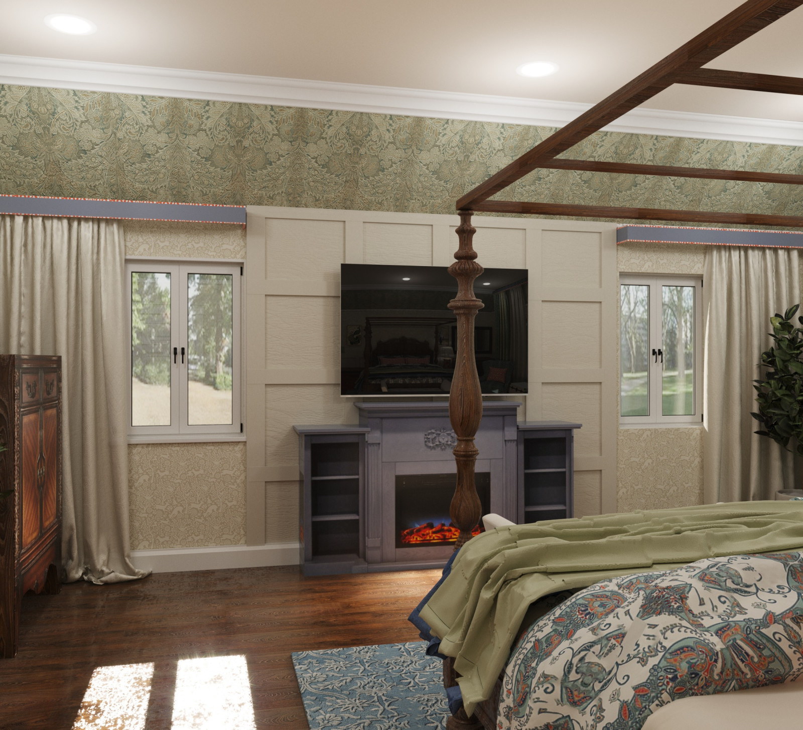 A bedroom in Staten Island in traditional style