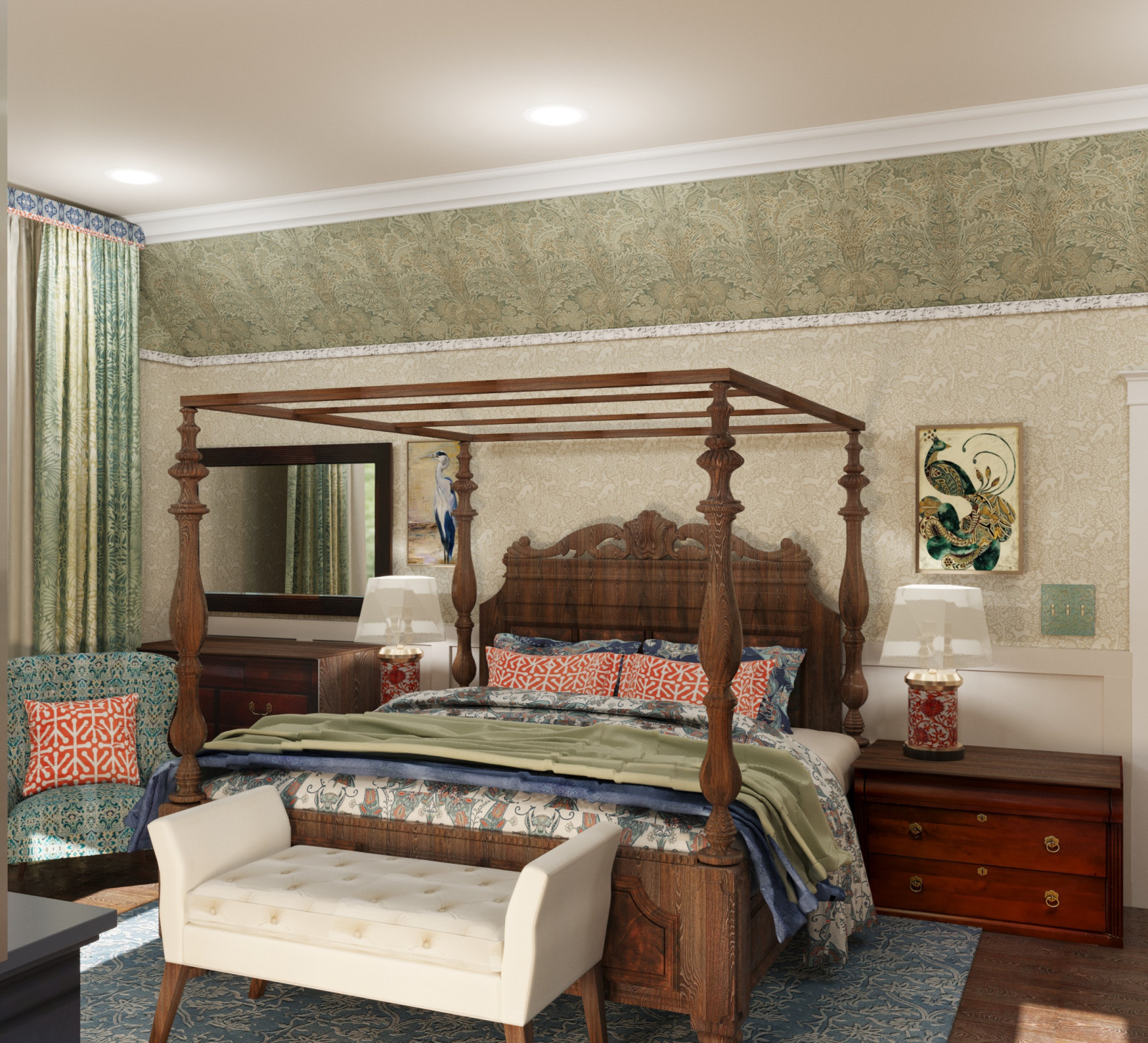 A bedroom in Staten Island in traditional style