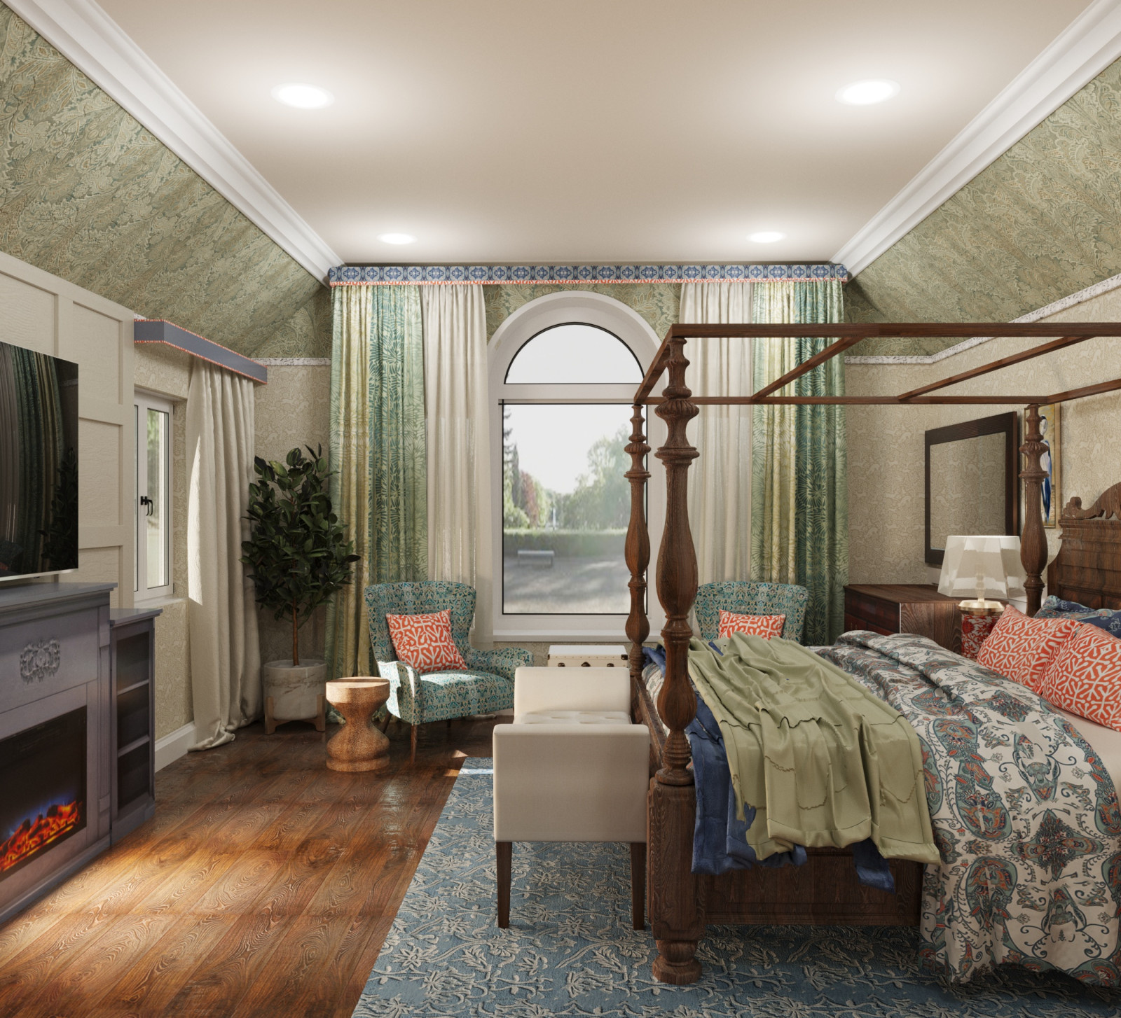 A bedroom in Staten Island in traditional style