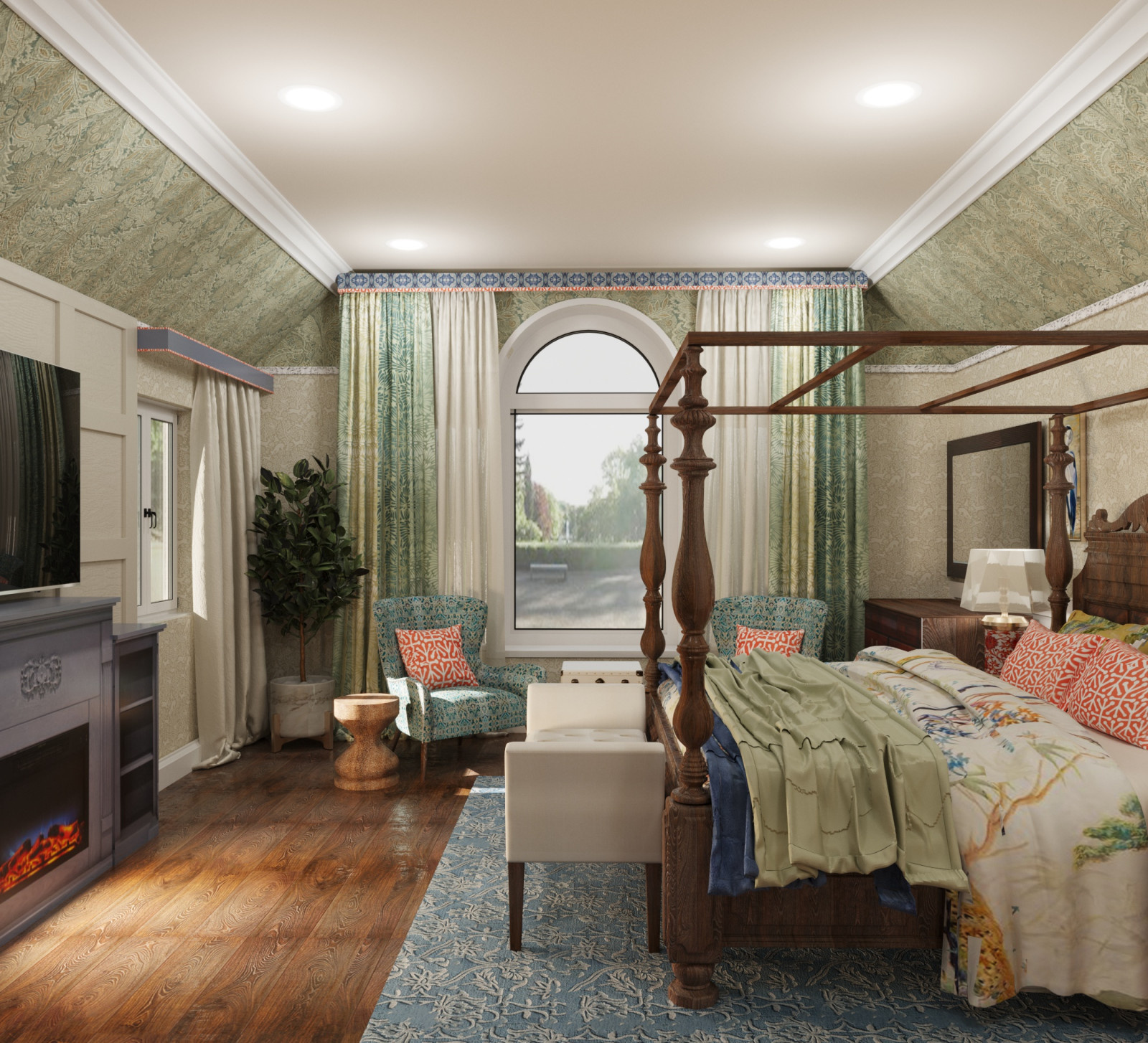 A bedroom in Staten Island in traditional style