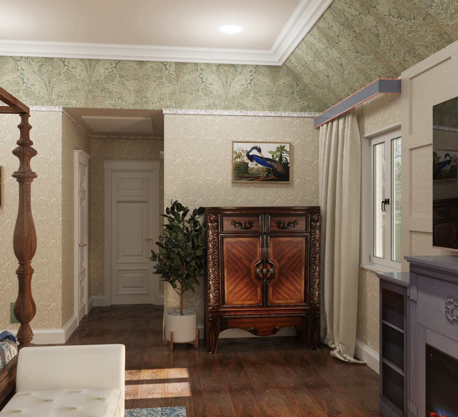 A bedroom in Staten Island in traditional style