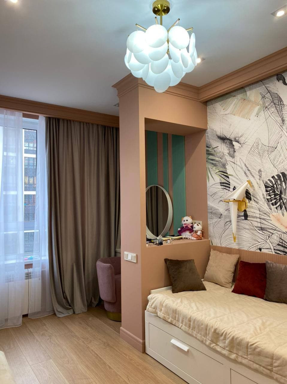 Дизайн интерьера детской для девочки для квартиры г. Воронеж ЖК "Скандинавия"