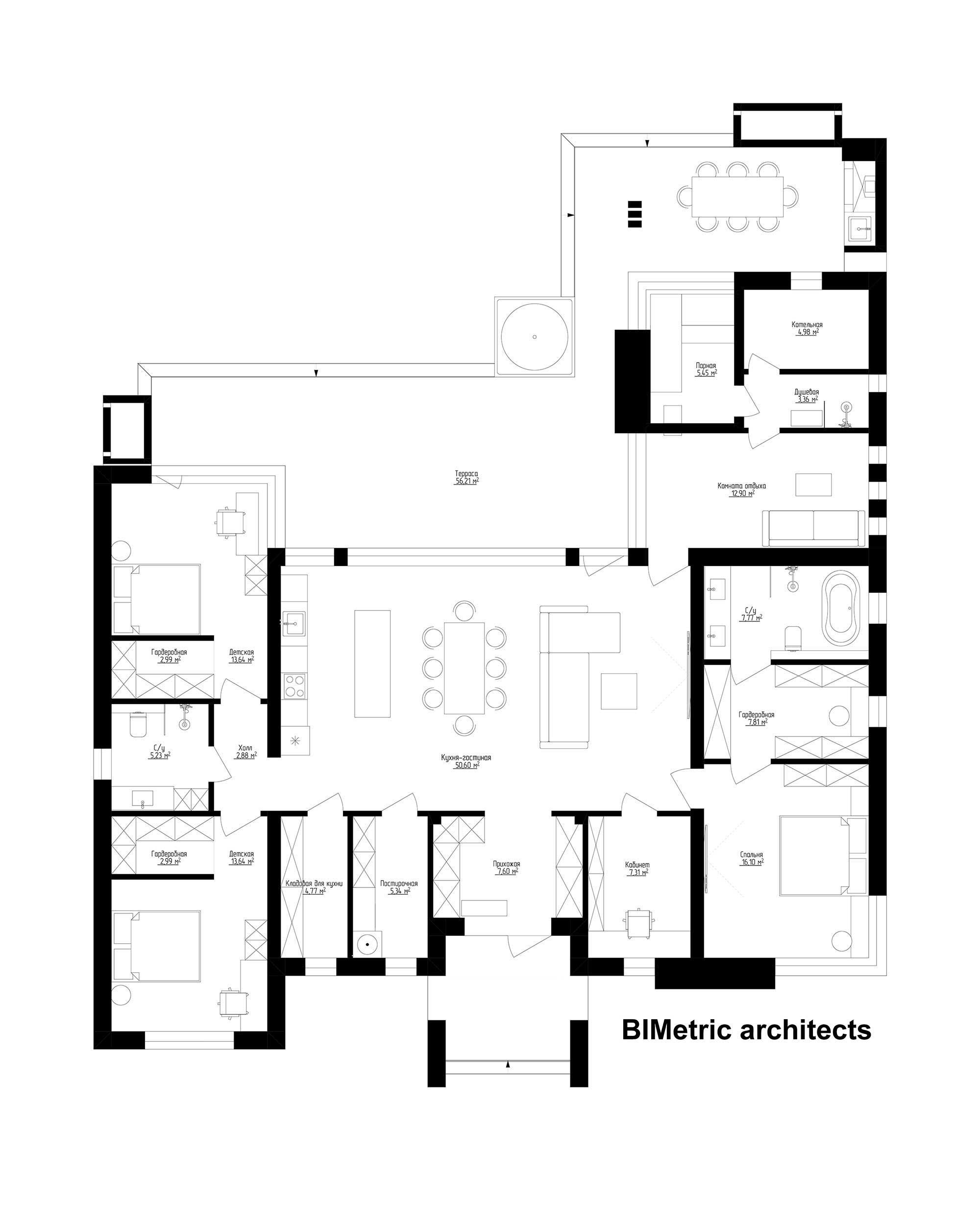 Типовой проект для строительной компании Nord Black 175 m