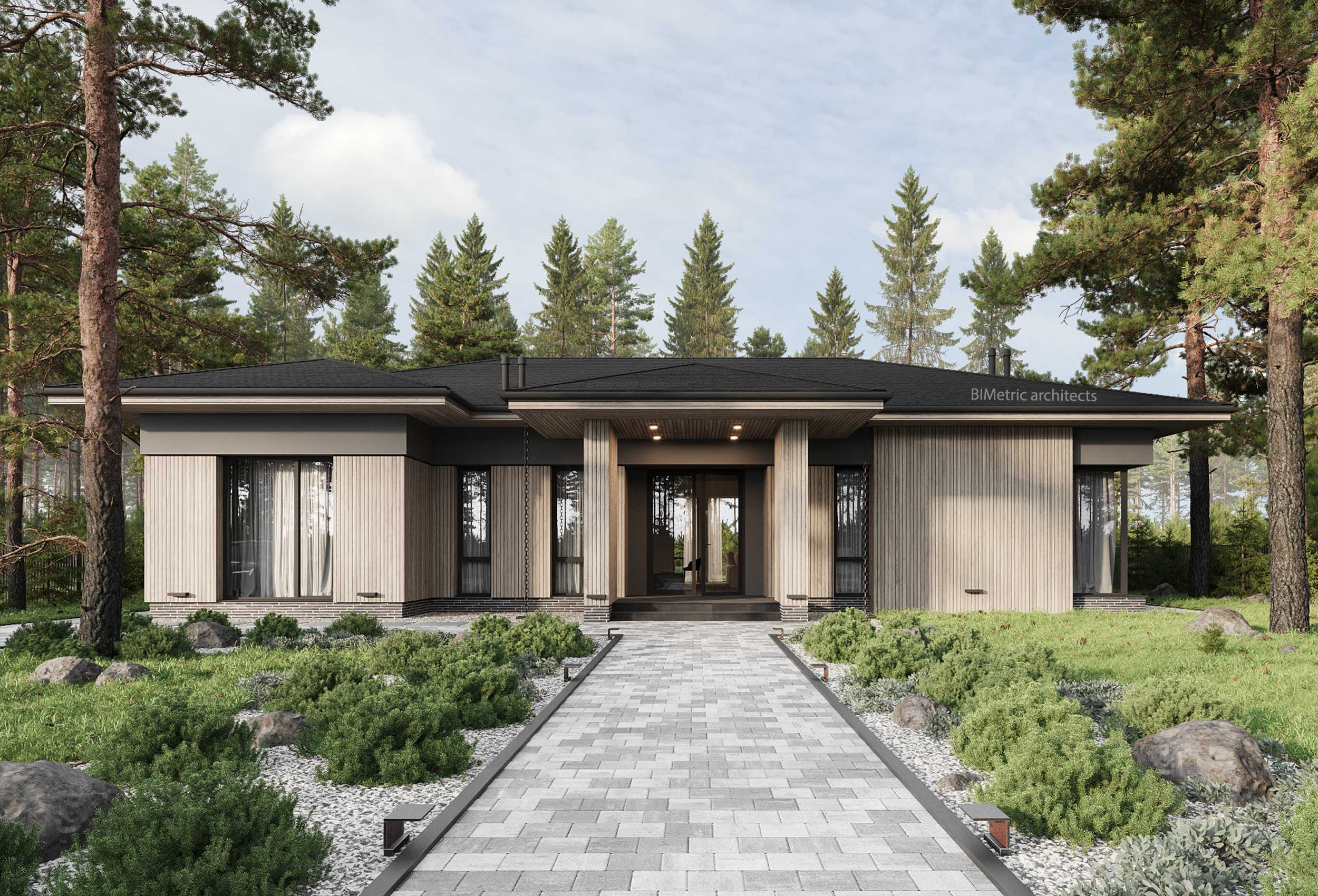 Типовой проект для строительной компании Nord Grey 148 m