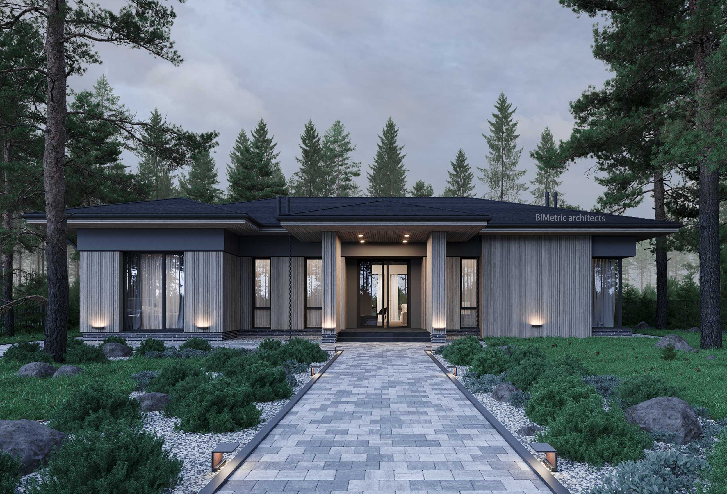 Типовой проект для строительной компании Nord Grey 148 m