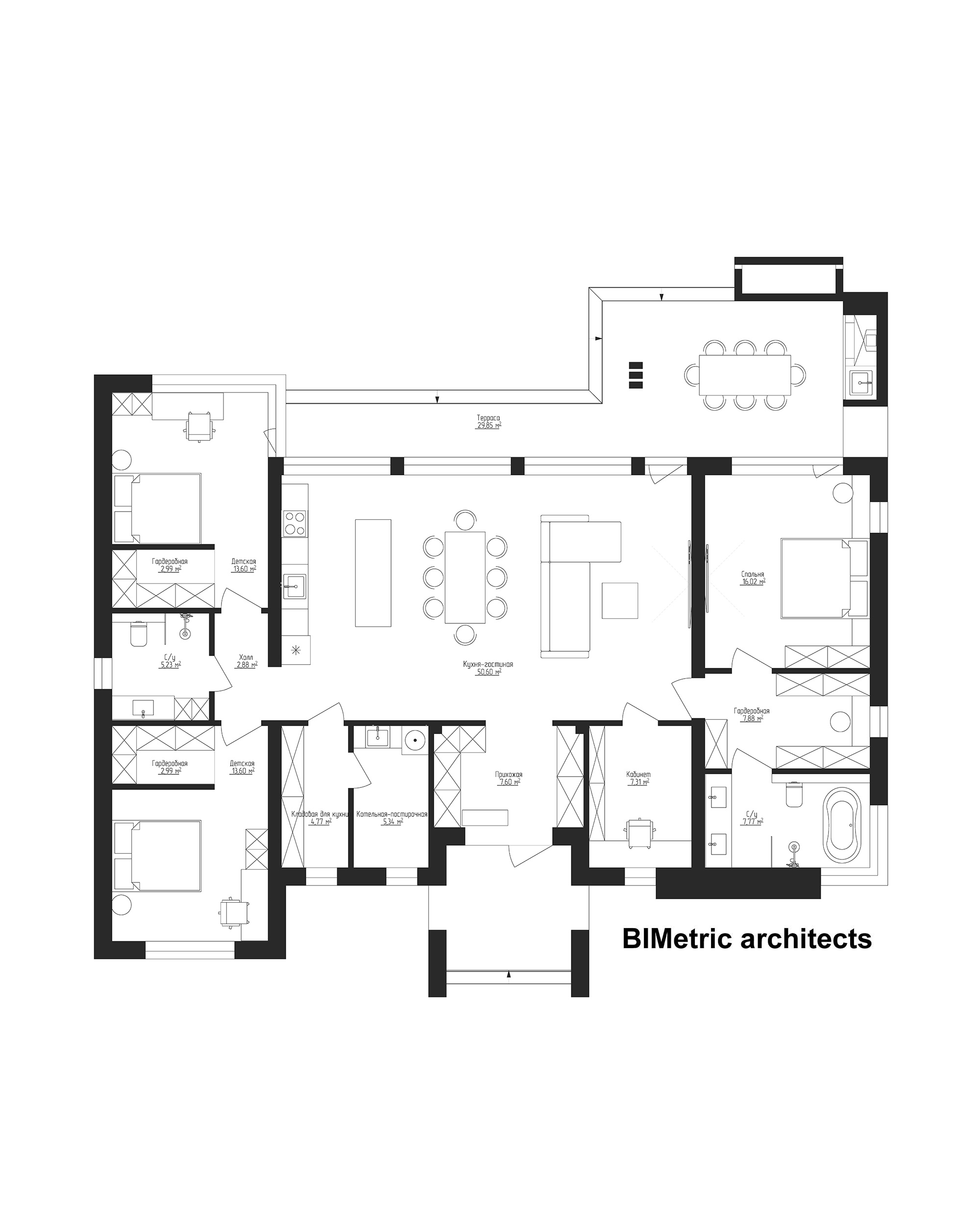 Типовой проект для строительной компании Nord Grey 148 m
