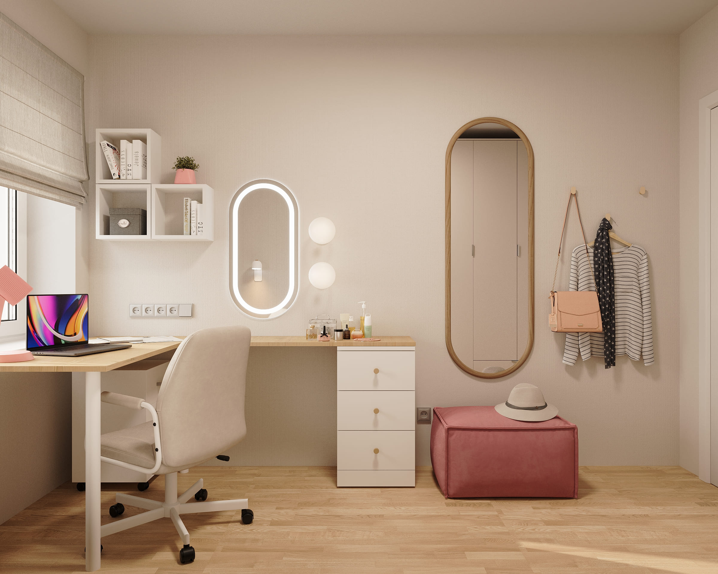 Комната девочки-подростка, 8 кв.м.