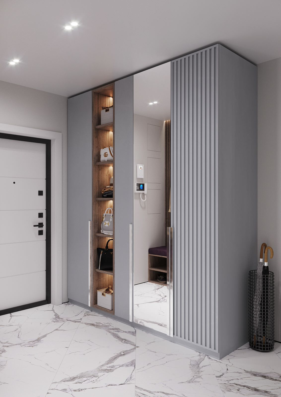 Interior design of an apartment with a beauty salon