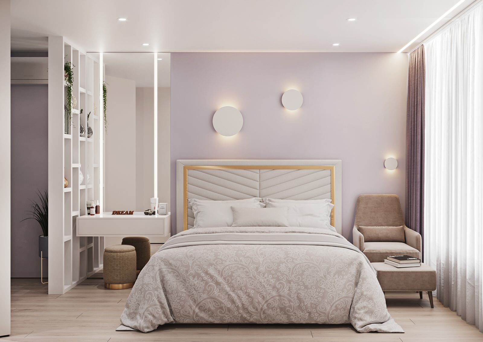Interior design of an apartment with a beauty salon