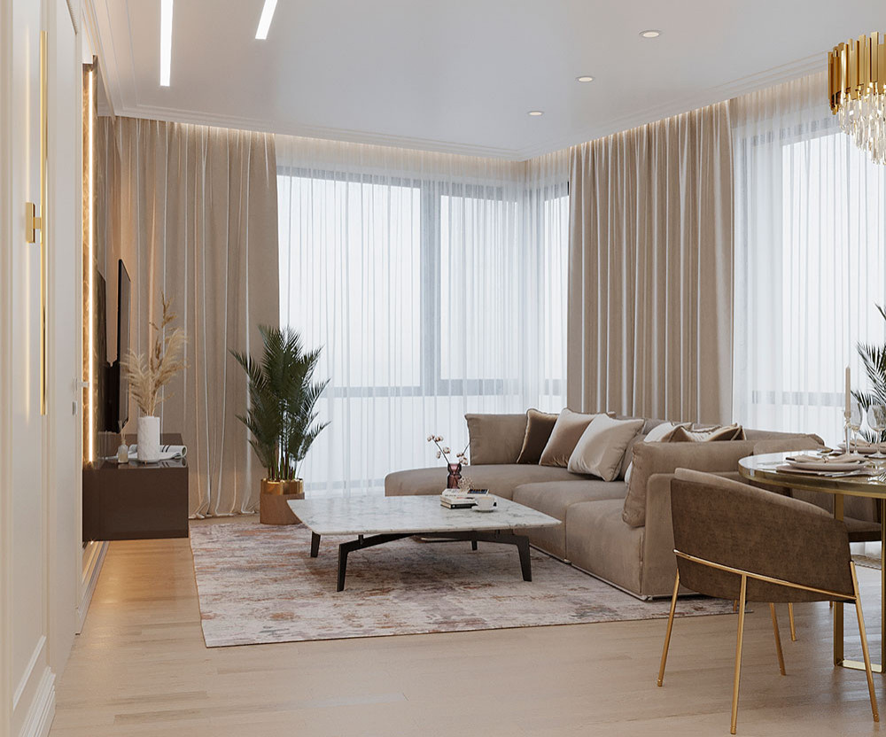 ДИЗАЙН ИНТЕРЬЕРА КВАРТИРЫ В ЖК WELLTON PARK (ВЕЛТОН ПАРК), 59 КВ.М.