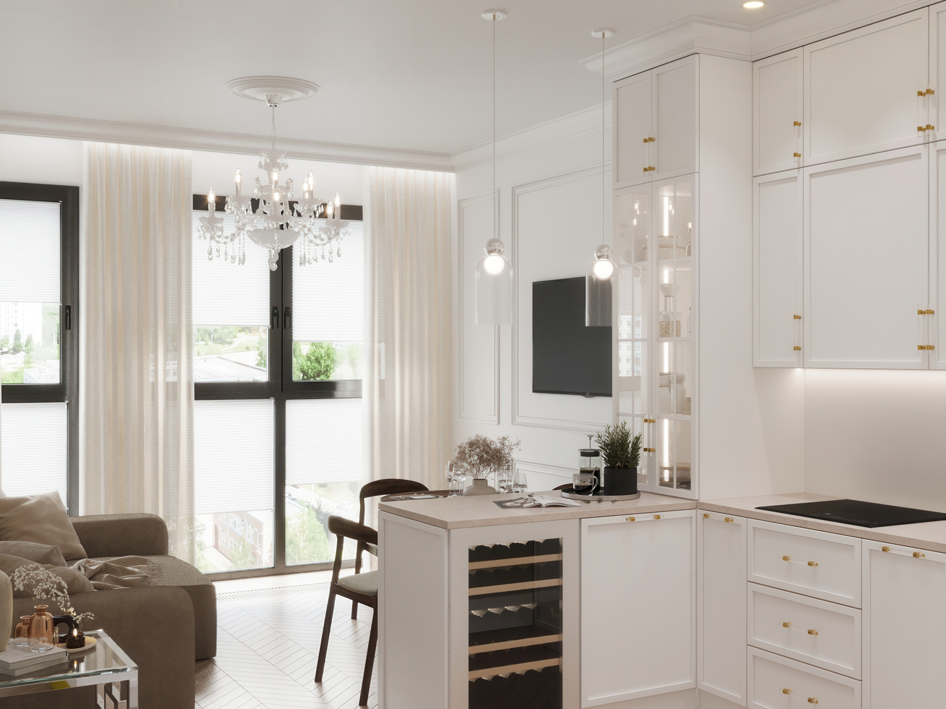 "Белым бело"_ЖК "Резиденция Сколково"_88м2