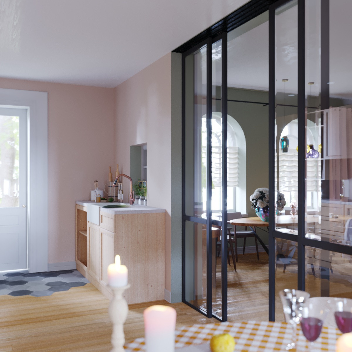 Dining-kitchen area