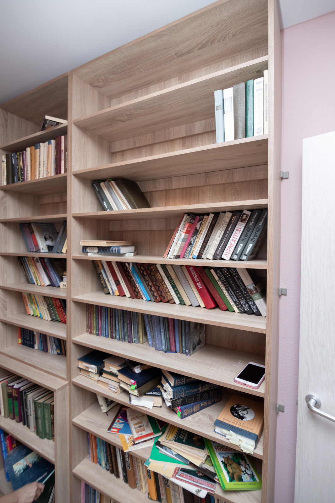 Вместительный стеллаж-библиотека