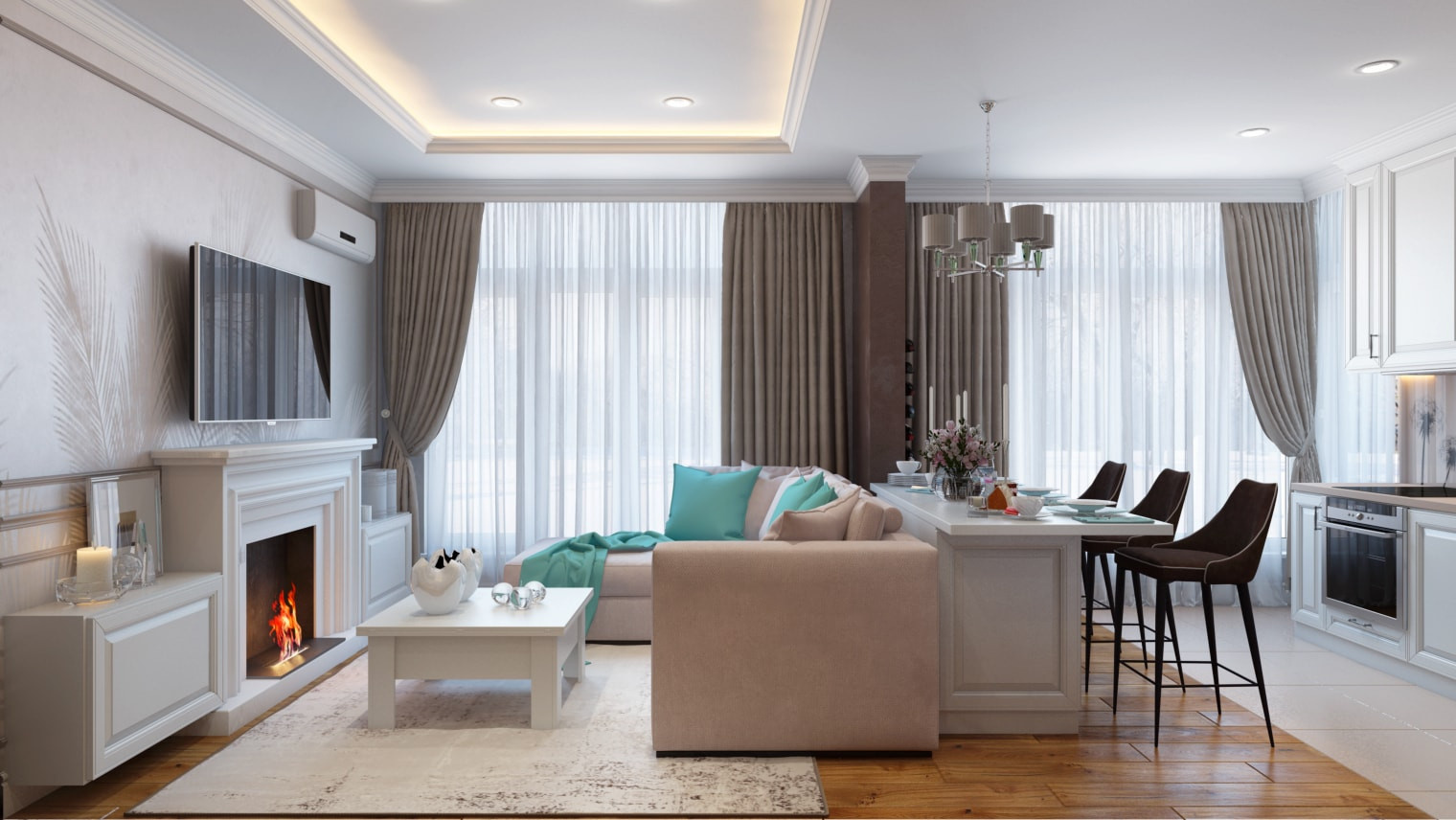ЖК Одинбург, 3 комнаты, 80 м²
