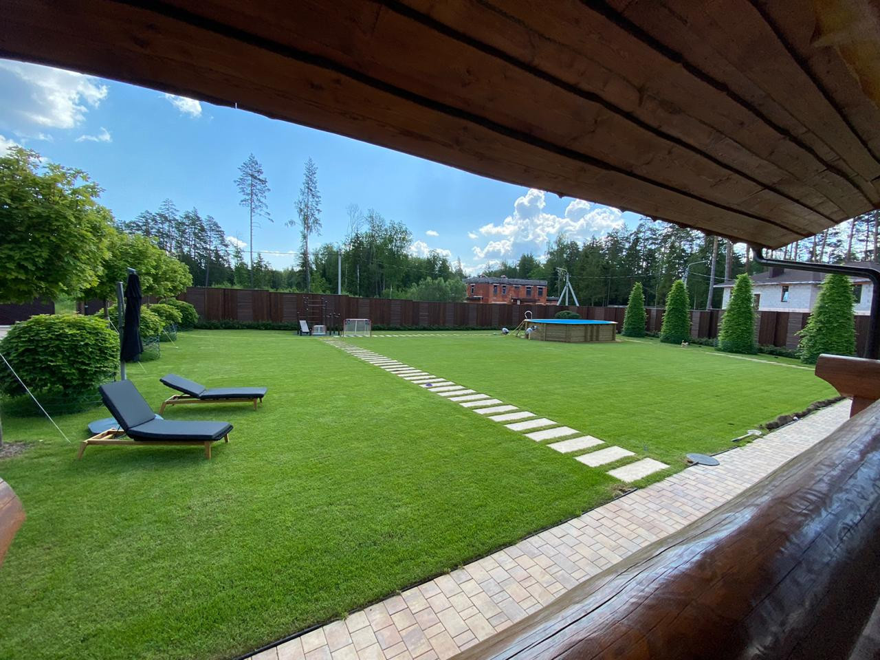 Landscape design of the territory (Moscow region, Green Grove village)