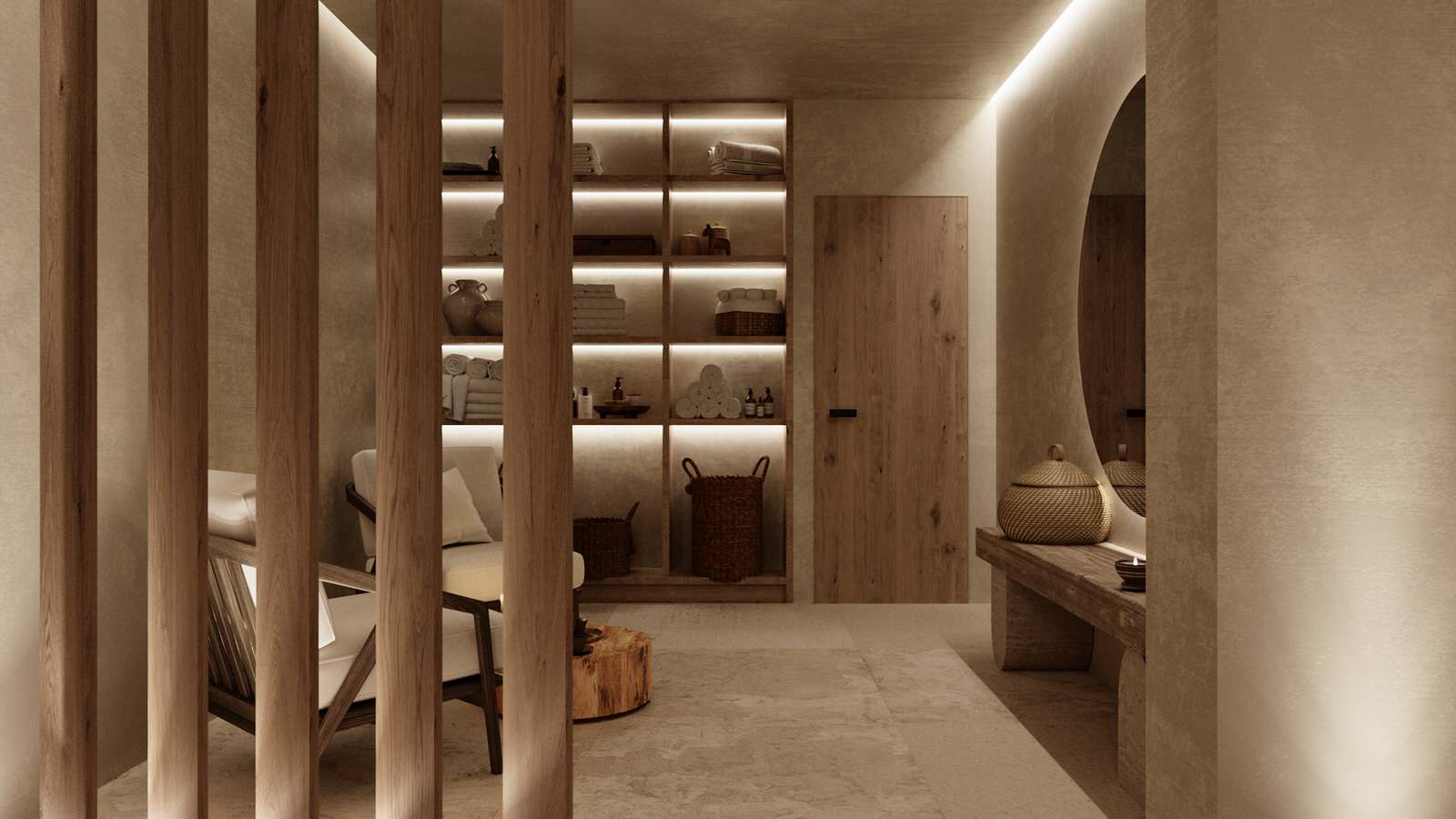 Small spa complex with a sauna, cold pool and relaxation areas in Brussels