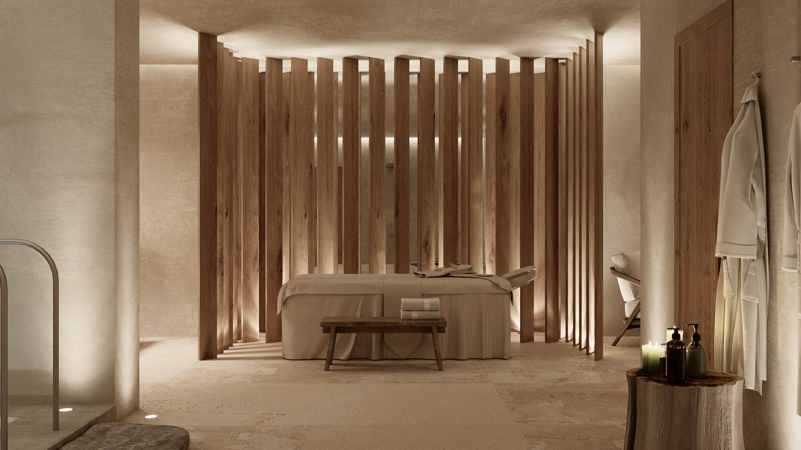 Small spa complex with a sauna, cold pool and relaxation areas in Brussels