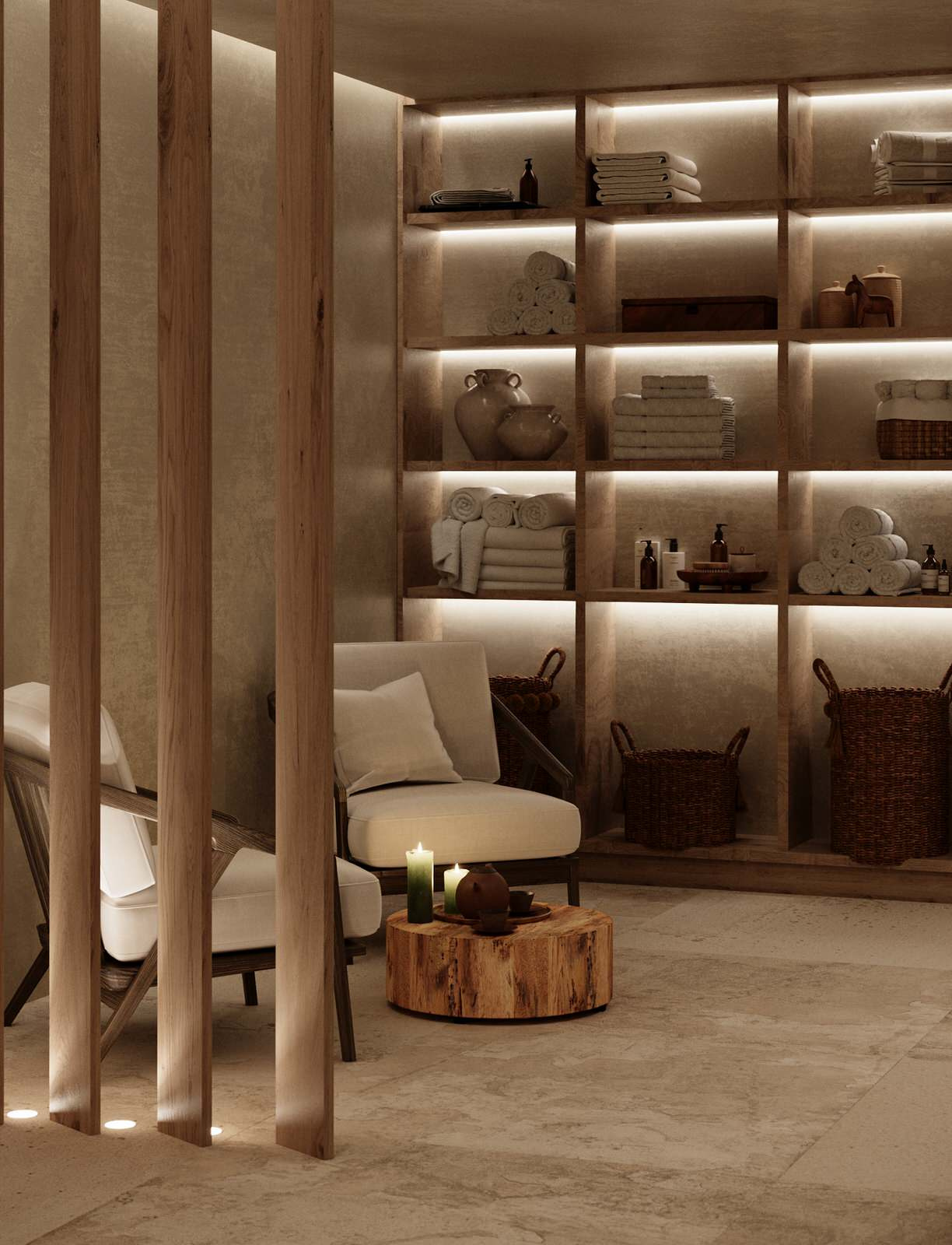 Small spa complex with a sauna, cold pool and relaxation areas in Brussels