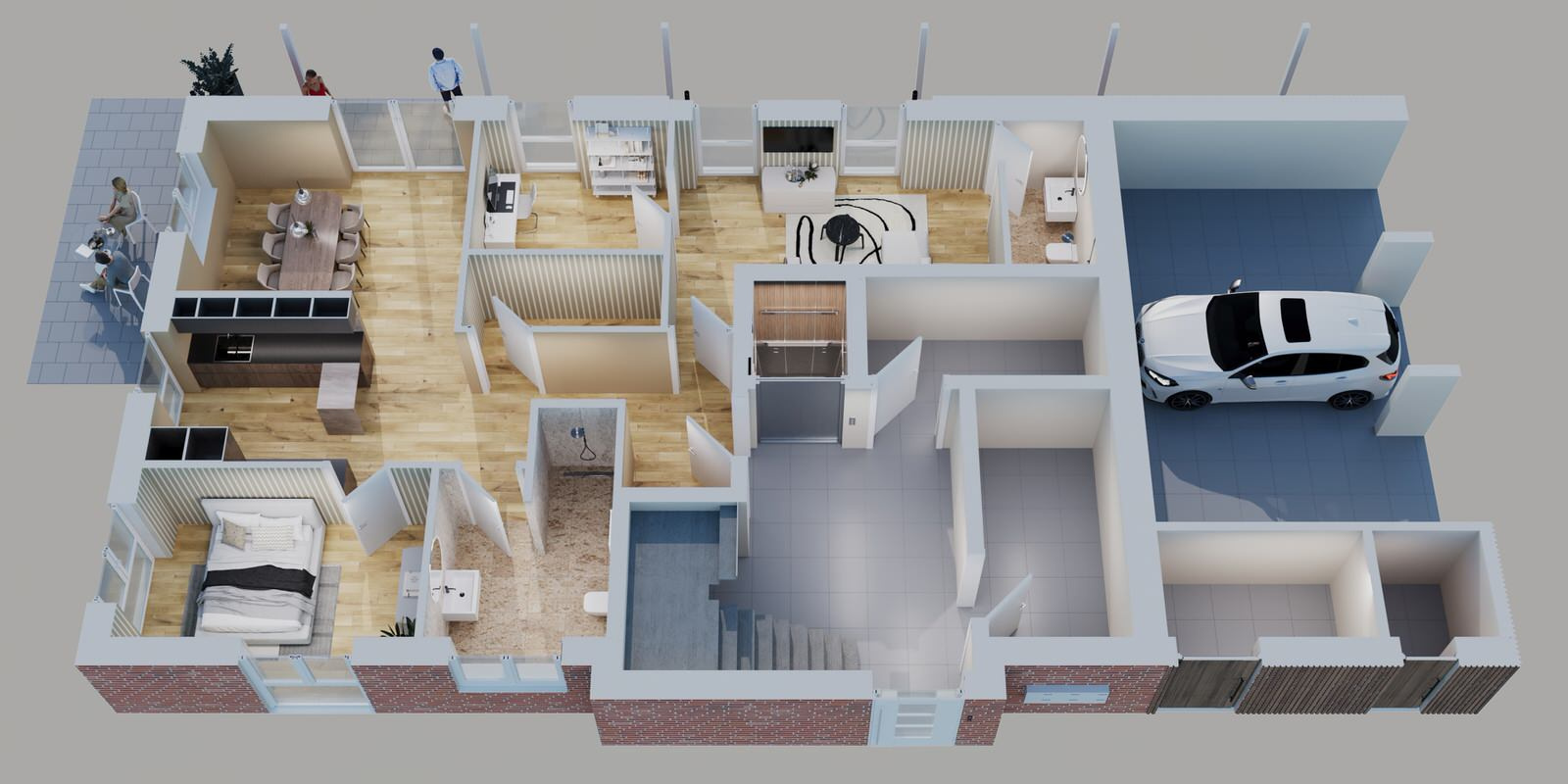 3D Grundriss des 1 Stockwerks
