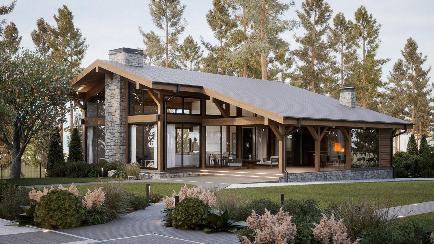 Гостевое шале баня Timber frame