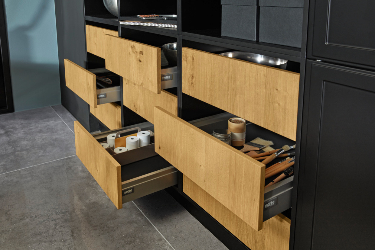 Torino Lack Schwarz - Legno Eiche Champagner