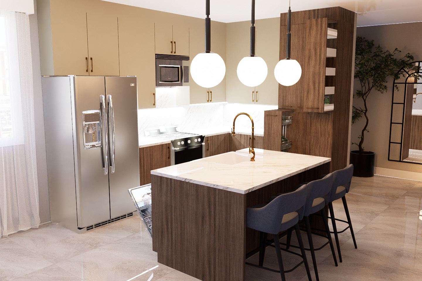 Die Küchen im Texas USA 2023. The kitchens in Texas 2023 (Render)