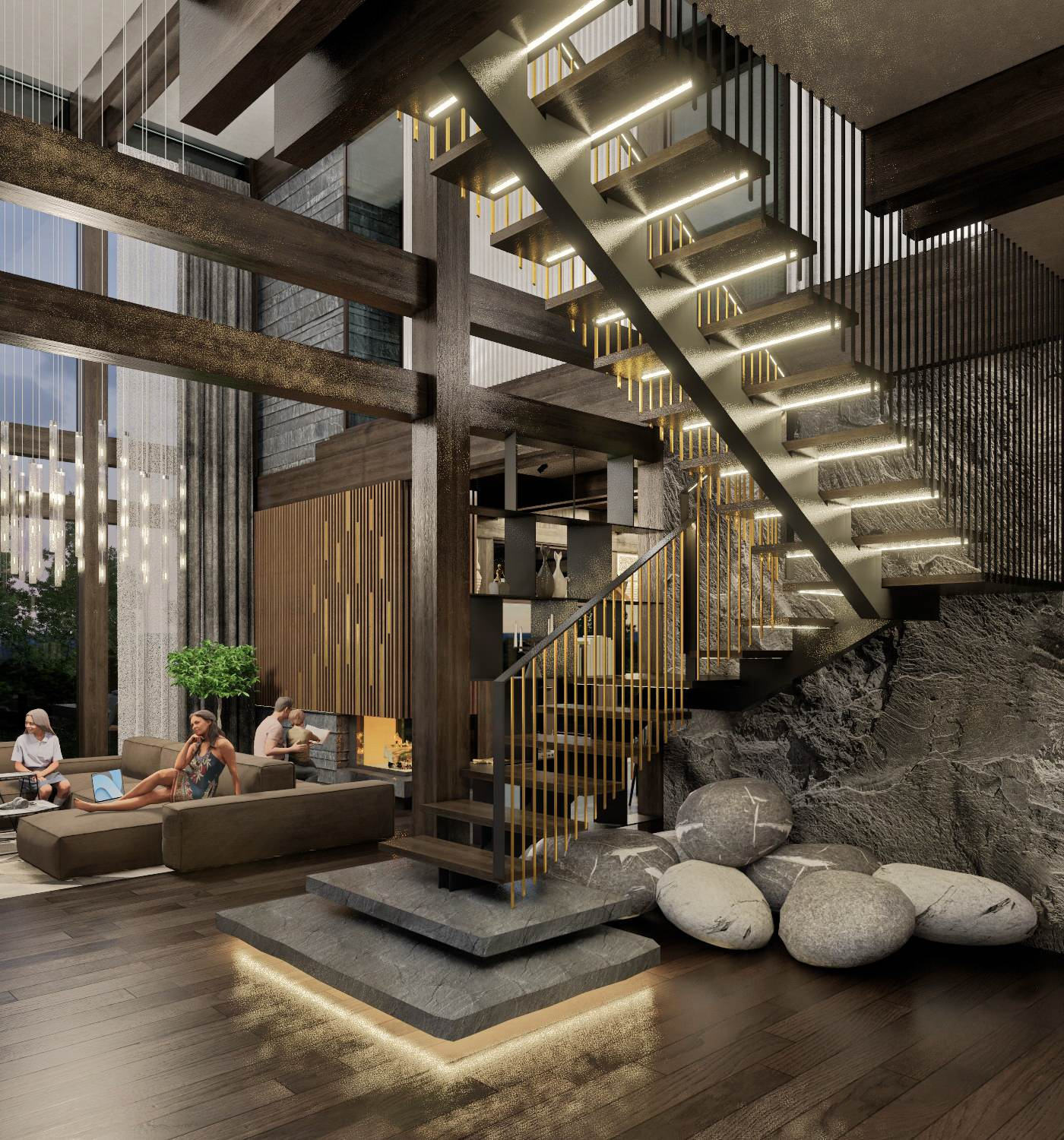 Living room/Stair hall (Forest line)