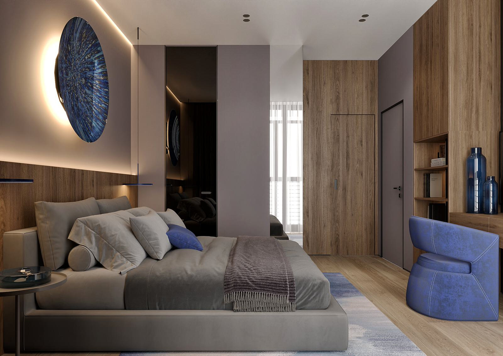 Спальня с цветом Электрик Bedroom in Electic Colore