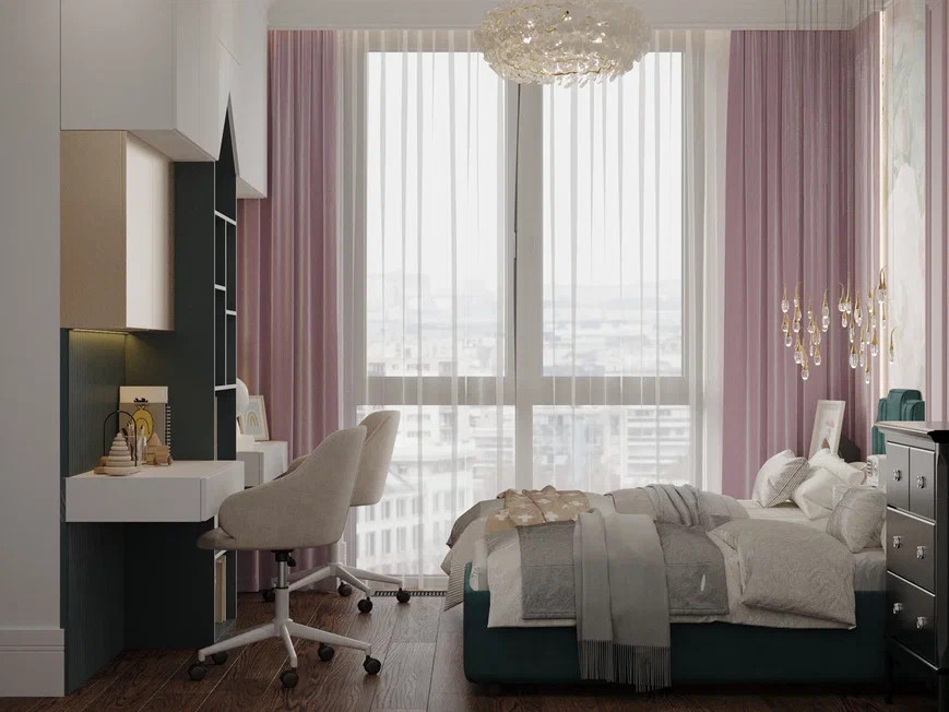 Квартира бизнес класса 90 м² в стиле неоклассика